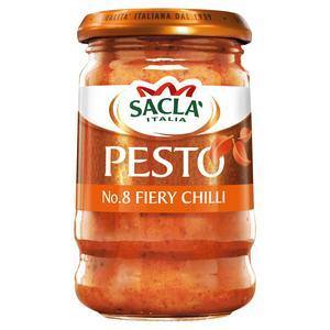 Sacla Fiery Chilli Pesto 190g - theMintLeaves.com