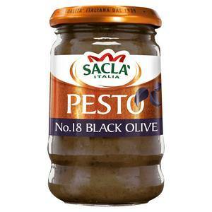 Sacla Black Olives Pesto 190g - theMintLeaves.com