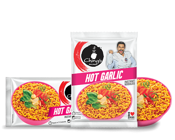 Chings Secret Hot Garlic Flavour Instant Noodles - 16 Packs - theMintLeaves.com