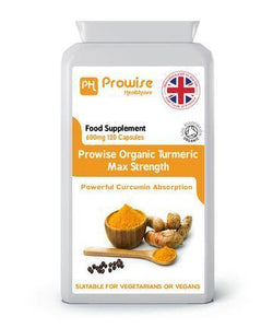 Organic Turmeric Curcumin with Max Strength 600mg & 120 Capsules - Made in uk with GMP - theMintLeaves.com
