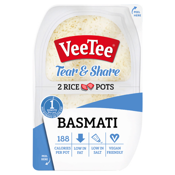 Veetee Tear & share Basmati Rice 2 x Pots 270g - theMintLeaves.com
