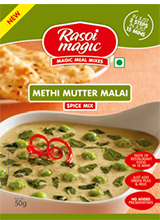 Rasoi Magic Methi Malai Mutter (Creamy Fenugreek leaves with Green Peas) 50g - theMintLeaves.com
