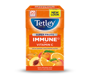 Tetley Green Tea Immune with Vitamin C Flavour of Peach and Orange - theMintLeaves.com